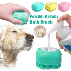 Silikon-Badehandschuh Hund & Katze mit Shampoo-Spender