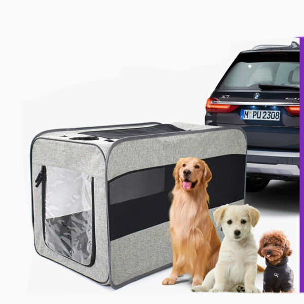 Faltbare Transportbox für Hunde & Katzen – Auto-Hundebox mit Sicherheitsgurt