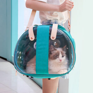 transparente haustier tragetasche mit rundumsicht – kuppeltasche für katzen & hunde